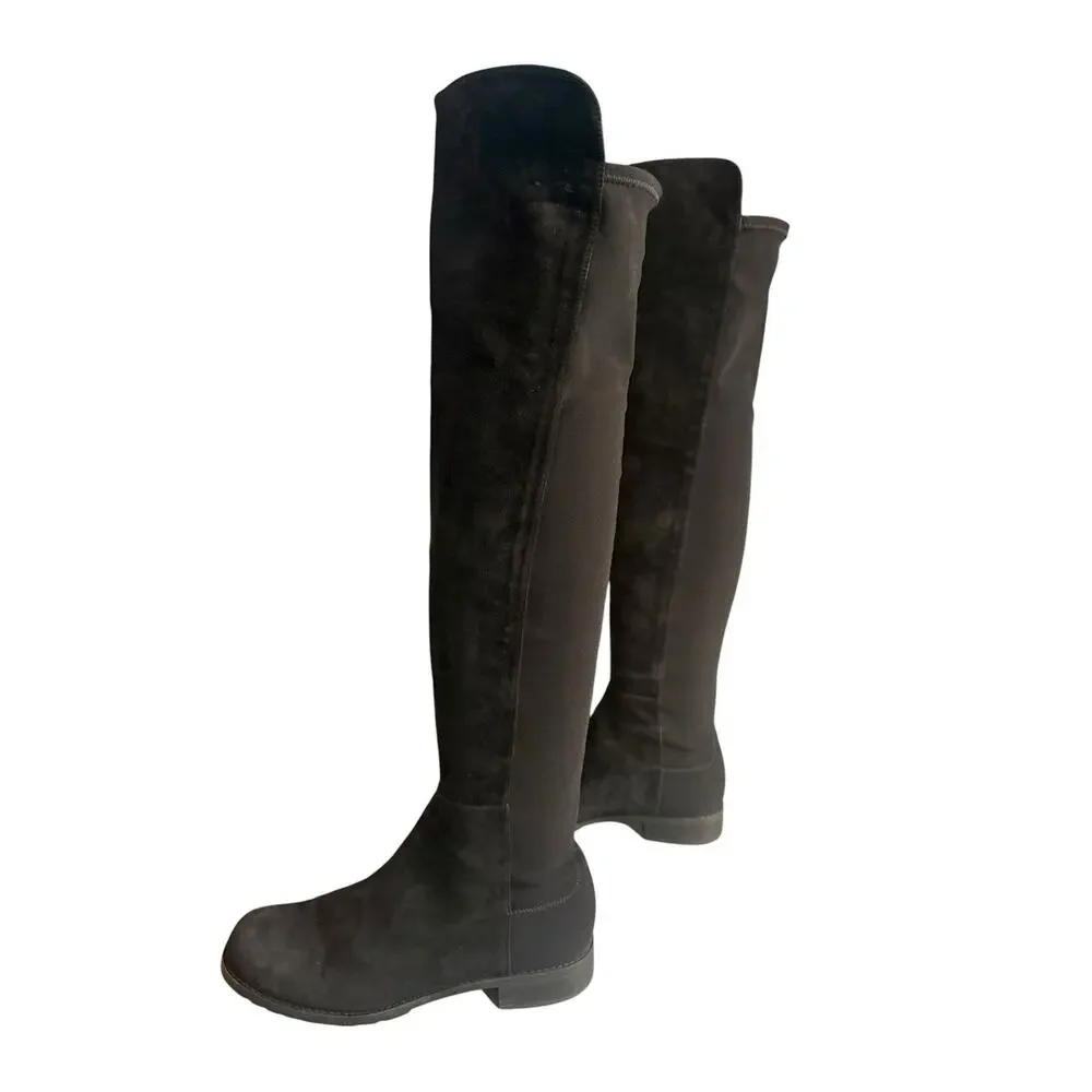 Stuart Weitzman 5050 Over The Knee Boots Black Suede Size 7